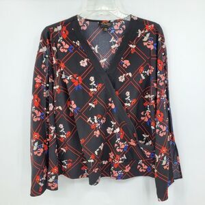 THALIA SODI NWD Leon black multi blouse